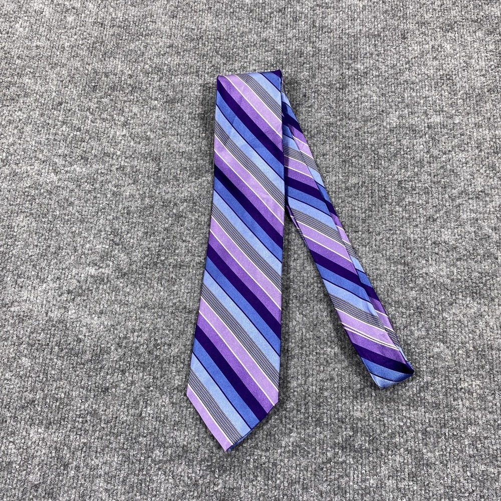 MICHAEL Michael Kors Tie Mens Purple Striped 100% Silk Designer